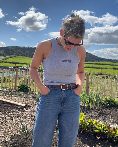 Trying Not To Lose The Plot - Women’s micro rib racer tank