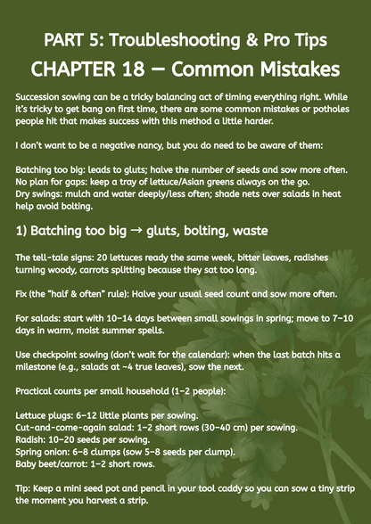 UK Veg Garden & Allotment Succession Planting Playbook - Digital Guide To Planning Multiple Sowings Across The Season PDF